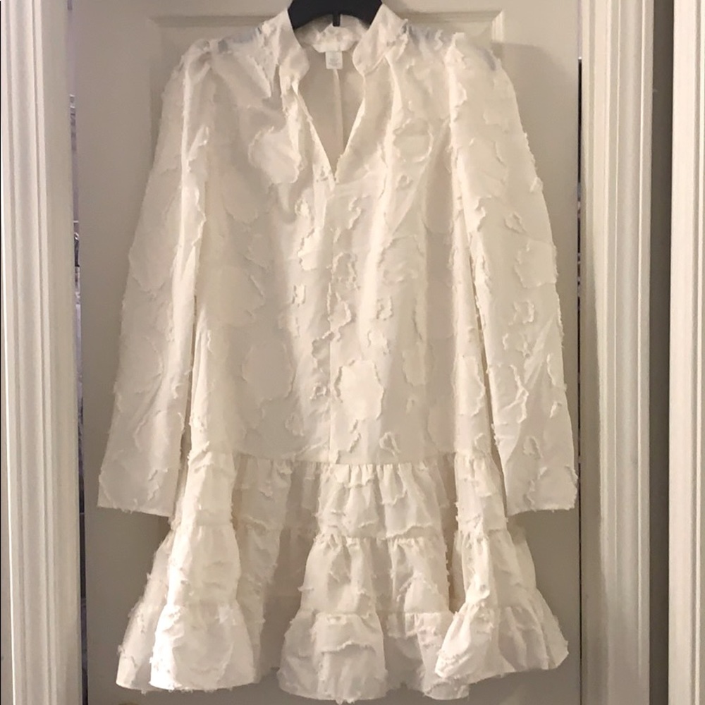 H&M white knee length dress size small